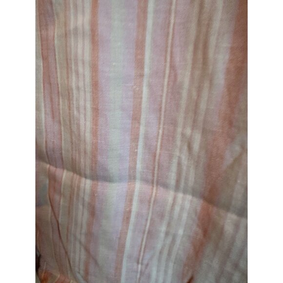 Sigrid Olsen SO Blue Linen Pink Stripe Blouse Womens 1X Plus - Picture 6 of 10